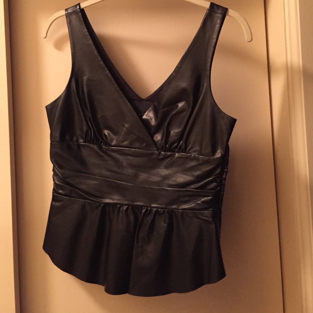 Black Sleeveless Peplum Top